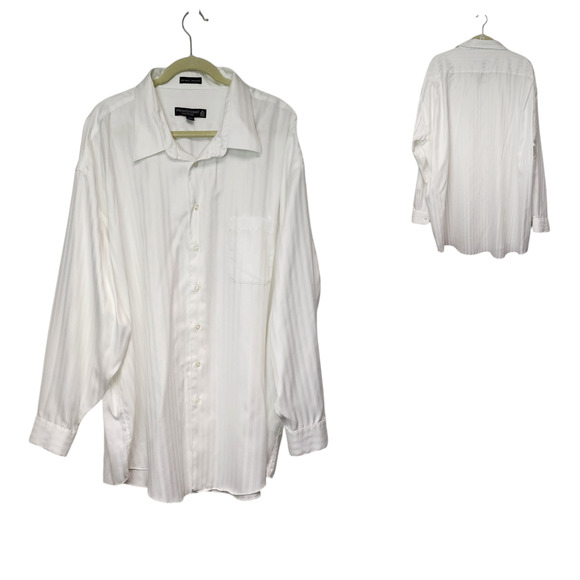 PRONTO UOMO COUTURE NON IRON WHITE BIG/TALL  BUTTON DOWN SHIRT SIZE 20/ 36-37 T - Picture 1 of 6